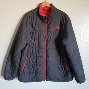 The North Face Insulated Puffer Jacket Coat Grey/Red Size Men's XL Lightweight